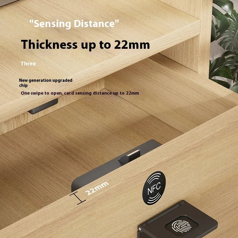 F079 punch free electronic drawer lock with key for wardrobe and sauna use.