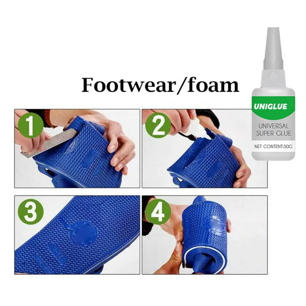 Universal super glue container with pinpoint nozzle for precise adhesive application