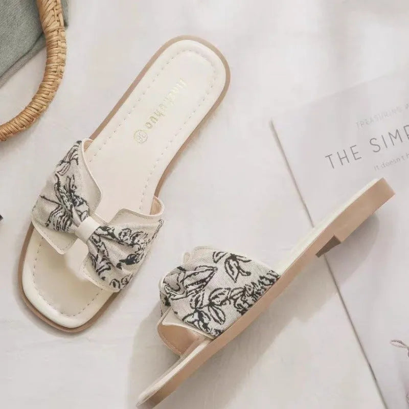 Women's French-style skirt sandals in apricot solid colour with microfiber upper and pigskin lining