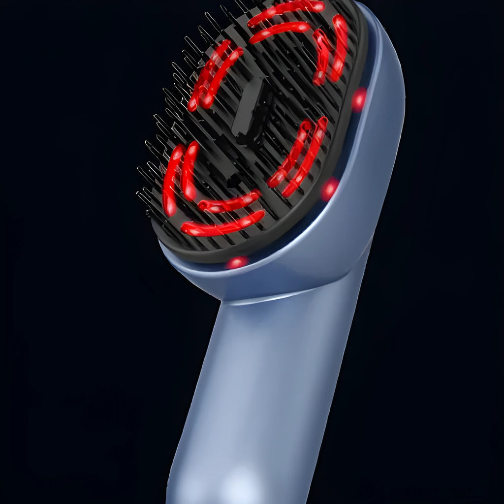 Atomized massage comb with three vibration settings and TYPE-C charging port for scalp massage