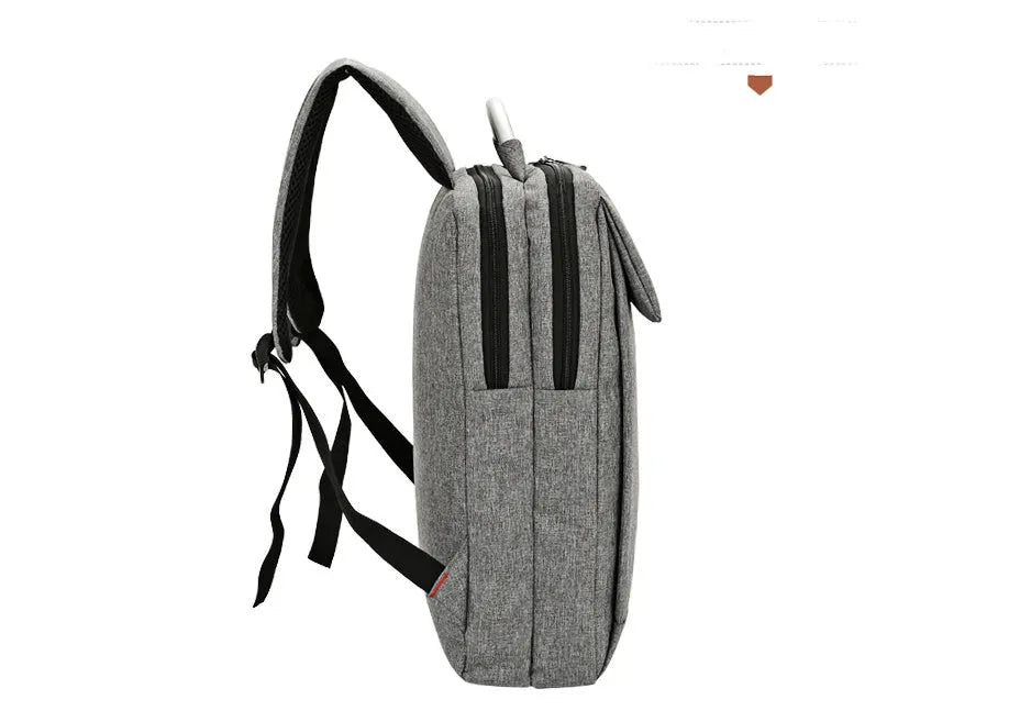 Double shoulder bag in nylon with 15 inch notebook PC compartment, available in black, blue, gray, and red