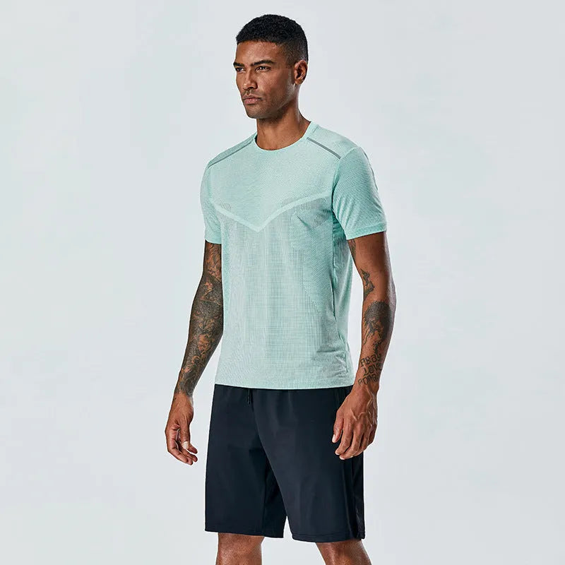 Quick-drying T-shirt for men and women in chemical fibre polyester blend, available in Army Green, Black, Dark blue, Green, Asian sizes M-4XL
