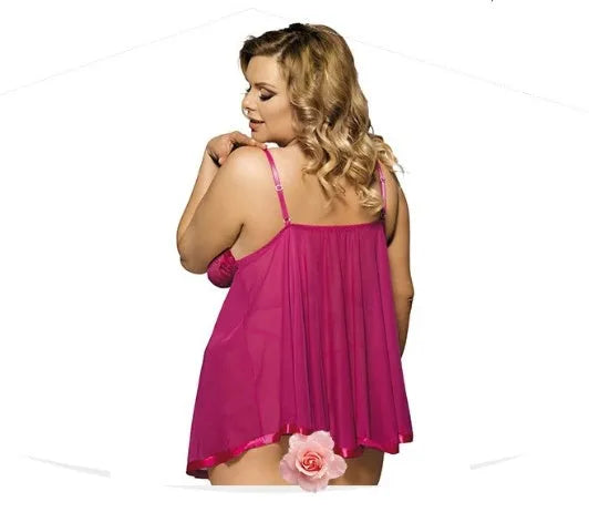 Women's purple lace mesh sleepdress seamless construction lingerie sleepwear