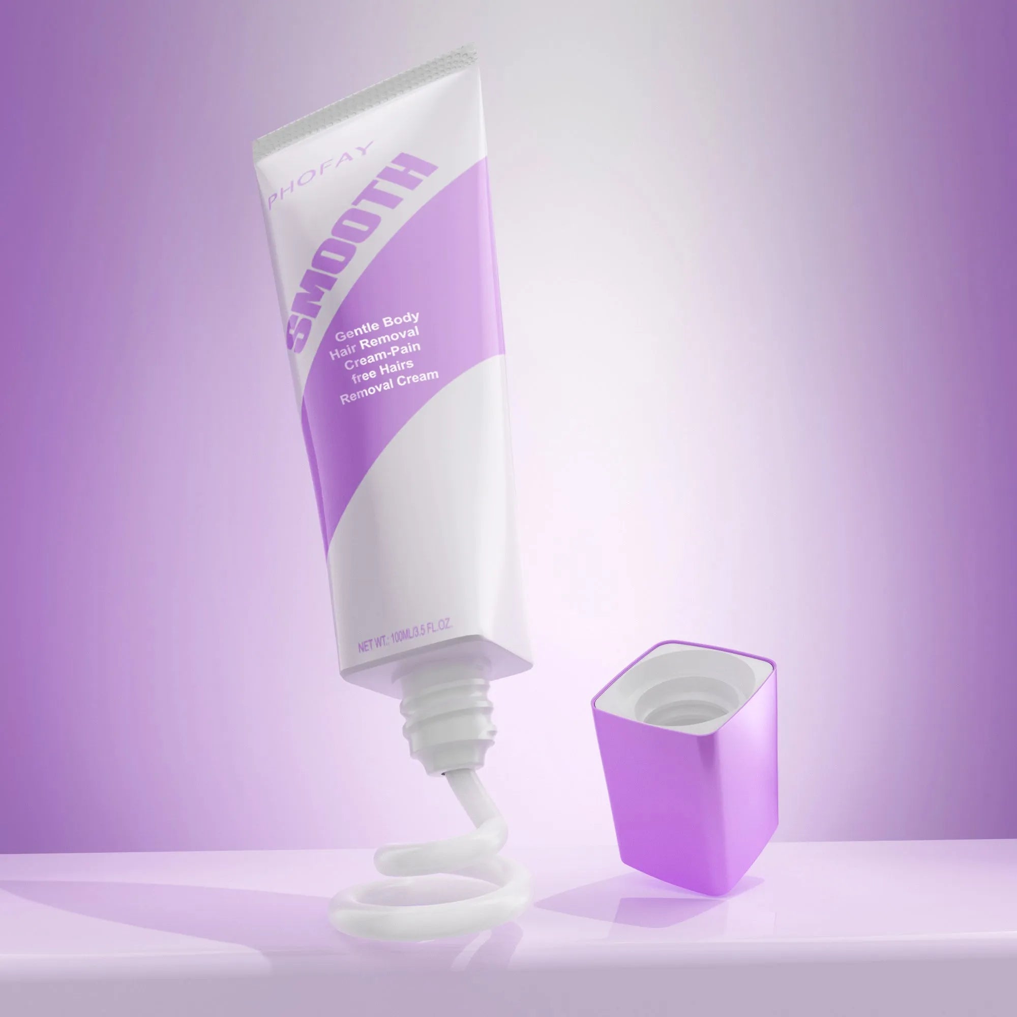 PHOFAY pain-free hair removal cream tube and spatula scraper tool for gentle hair removal