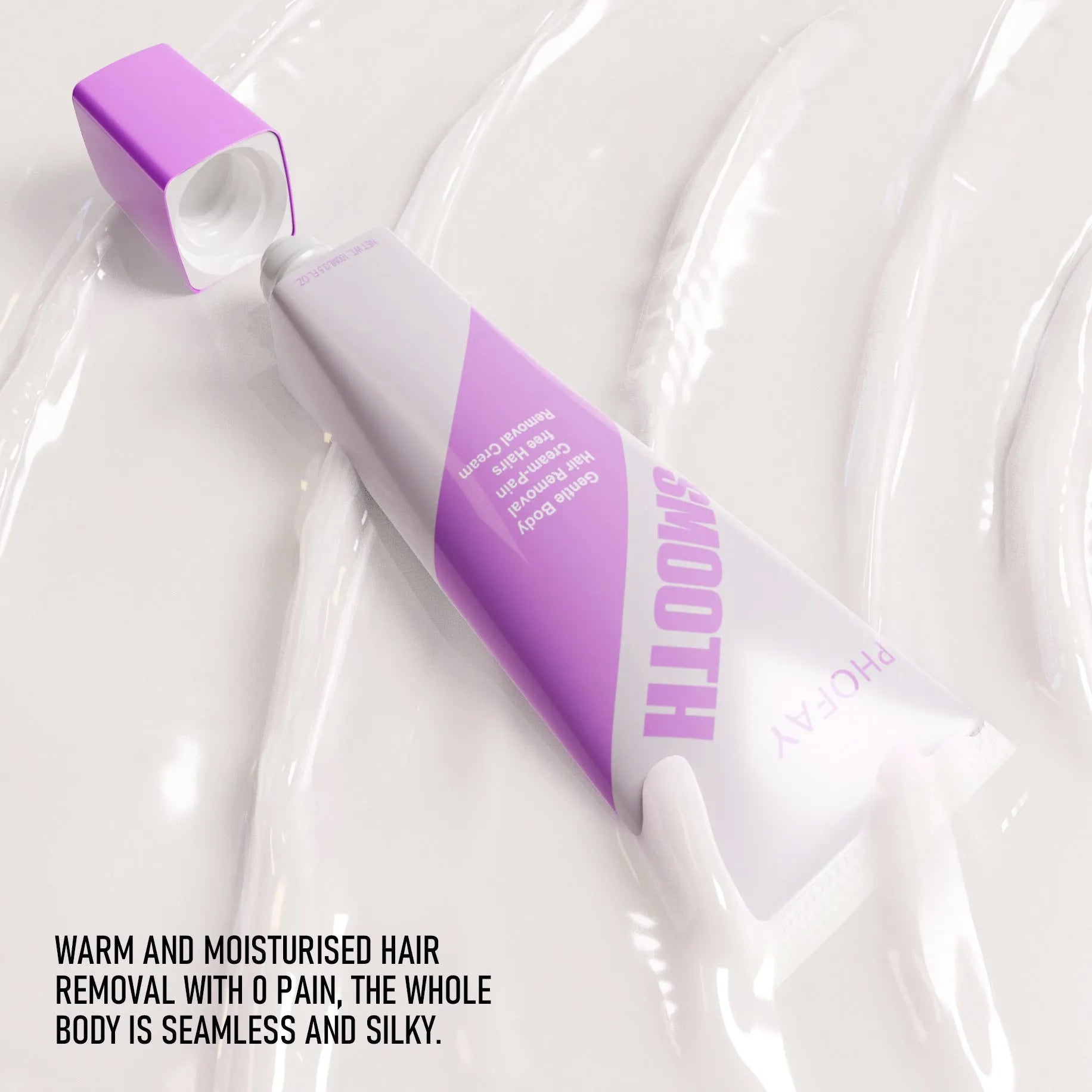 PHOFAY pain-free hair removal cream tube and spatula scraper tool for gentle hair removal