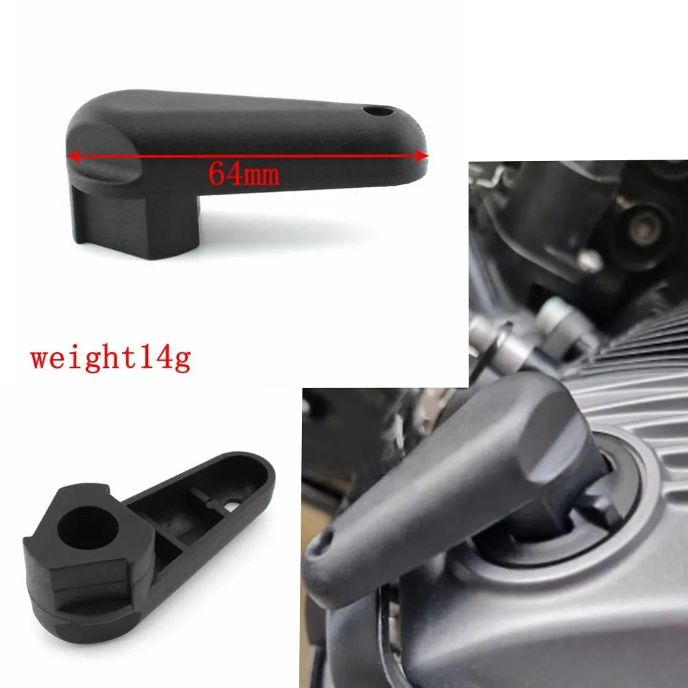 Black nylon quick release oil cap wrench for BMW R model motorcycles