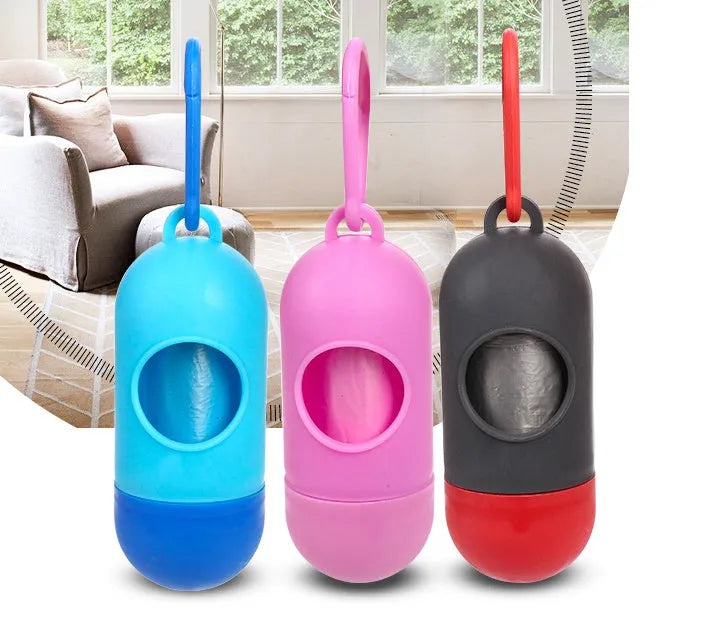 Coloured dog poop bags for pet waste cleanup measuring 22.5 by 30 cm