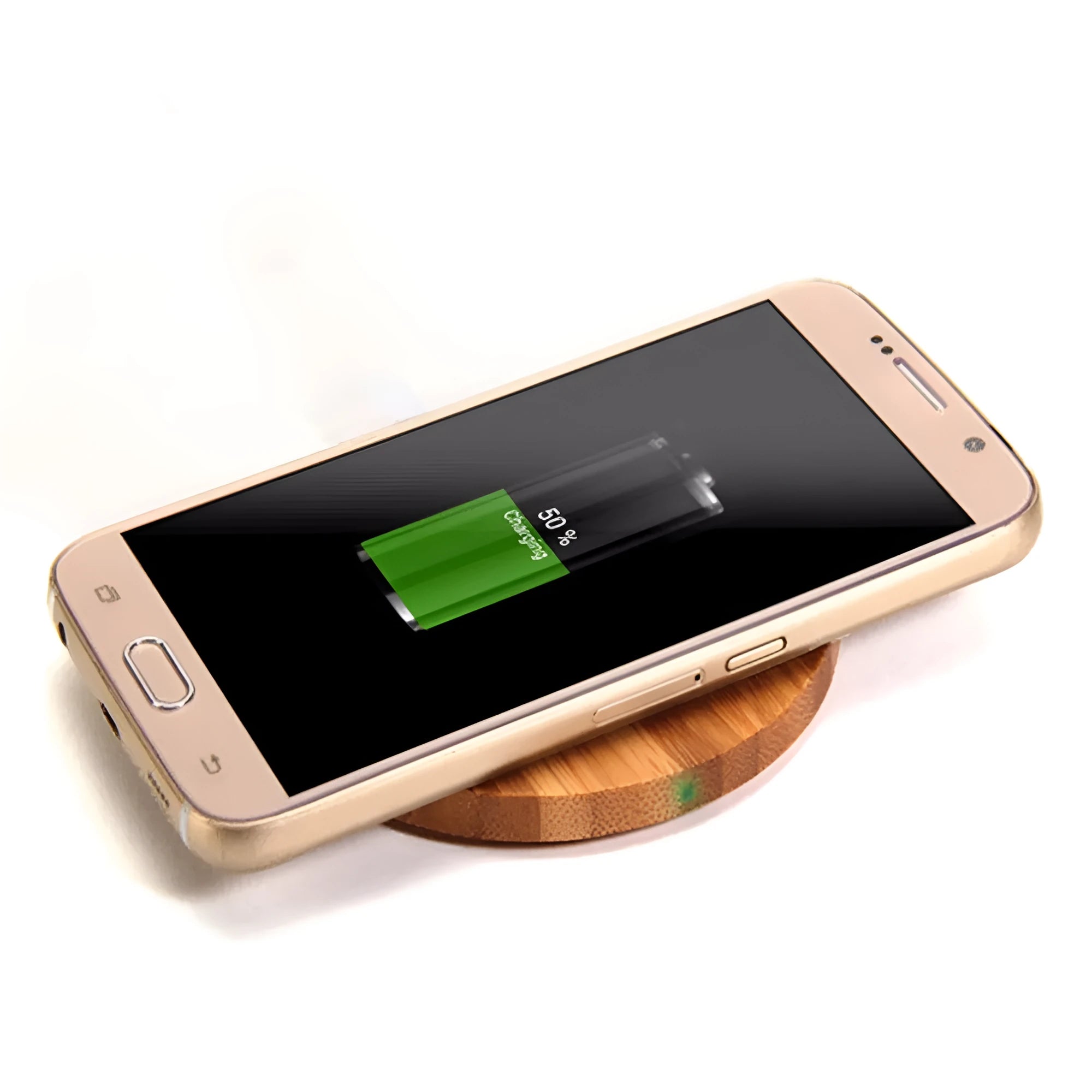 Natural heart shape bamboo wireless charger pad with Love style design and USB cable