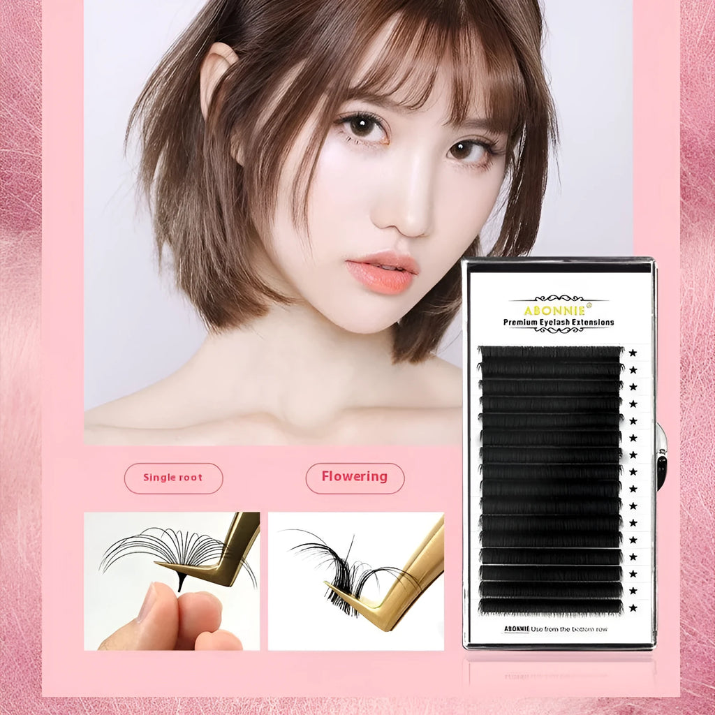 16-row dense false eyelashes made from mink hair showing multiple length options