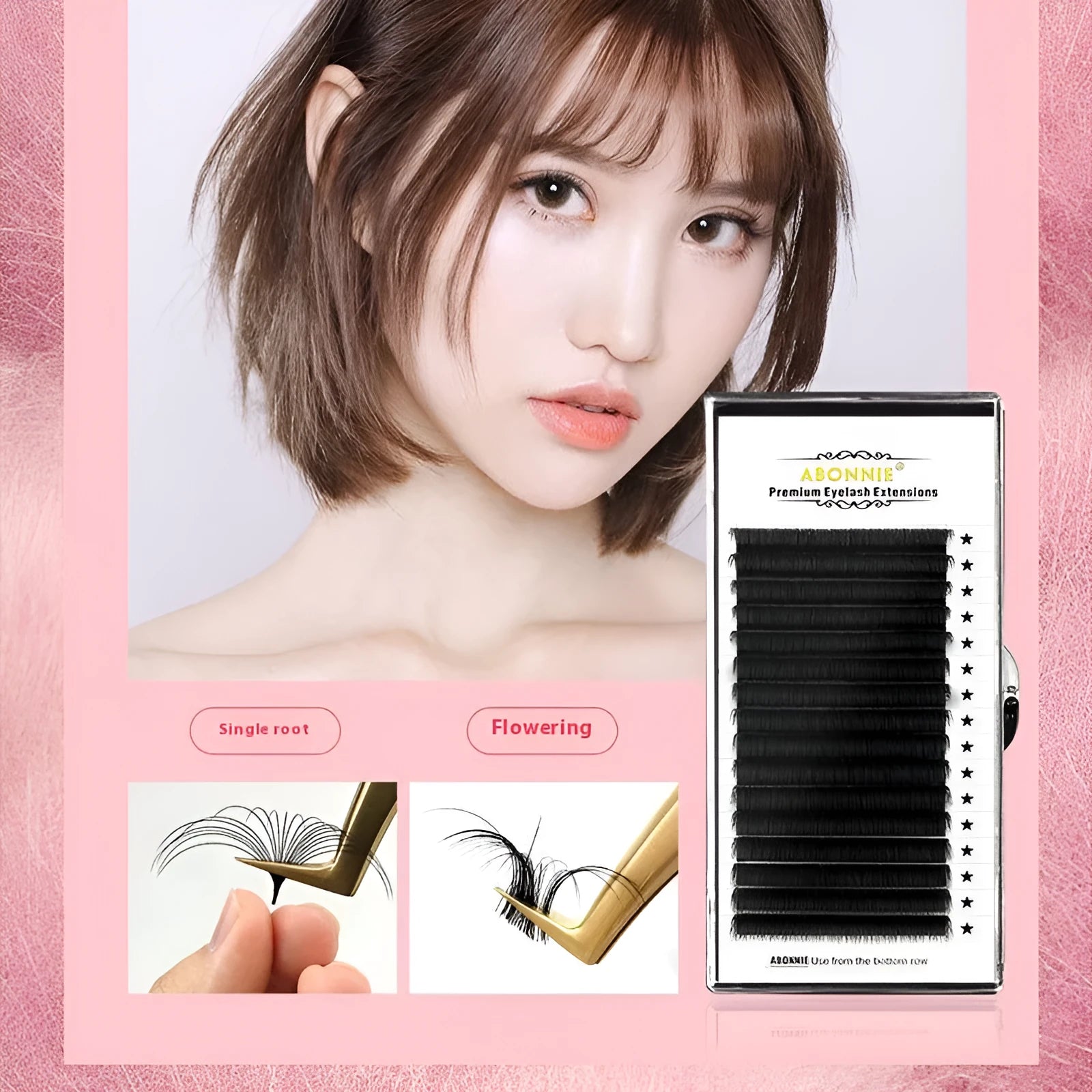16-row dense false eyelashes made from mink hair showing multiple length options
