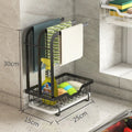 Foldable plastic kitchen storage rack for drying cloths, shown in new Chinese style