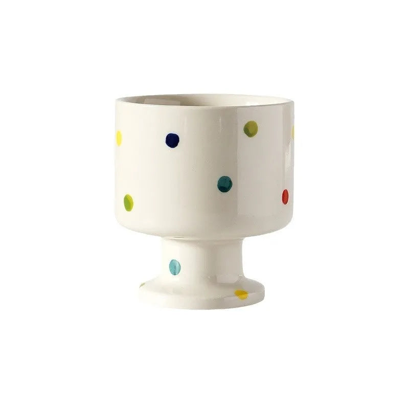 Irregular hand-pinched ceramic mug in solid colour with modern simple design, 14.5cm height