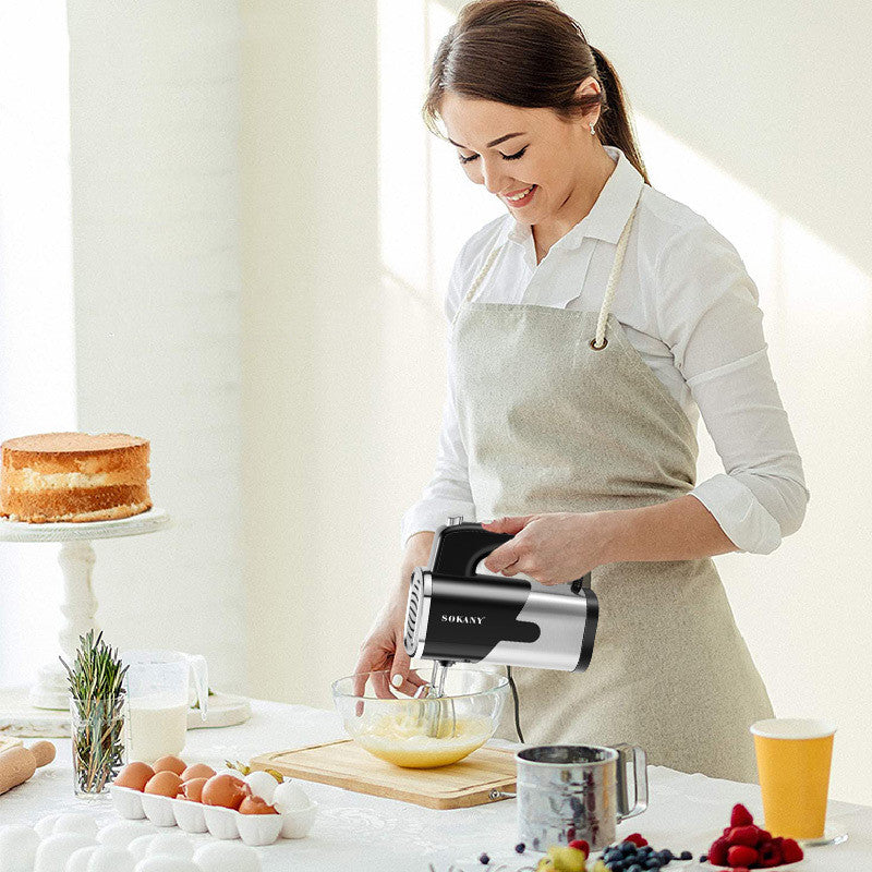 800W Electric Hand Mixer - 5-Speed Food Blender & Whisk with Twin Stainless Steel Beaters for Baking, Dough & Cream