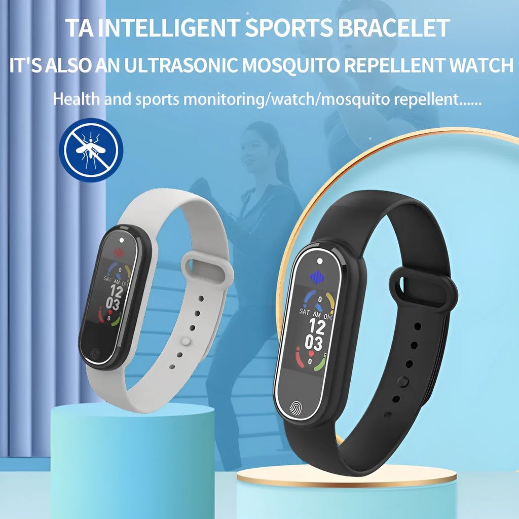 Black and white USB rechargeable electronic mosquito repellent wristband bracelet