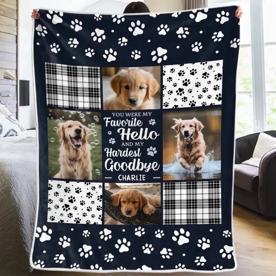 White polyester flannel dog blanket showing soft texture and American-style design