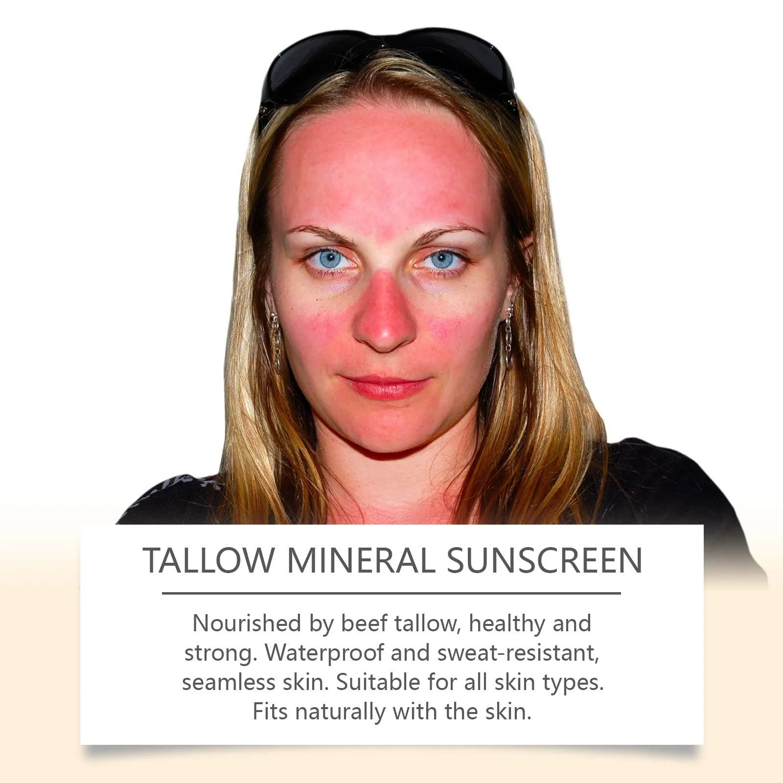 60g tube of cow fat moisturising sunscreen with tallow and mineral UV protection ingredients