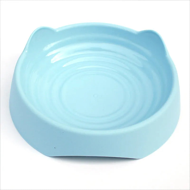 Blue ceramic dog slow feeder bowl with puzzle maze design for portion control