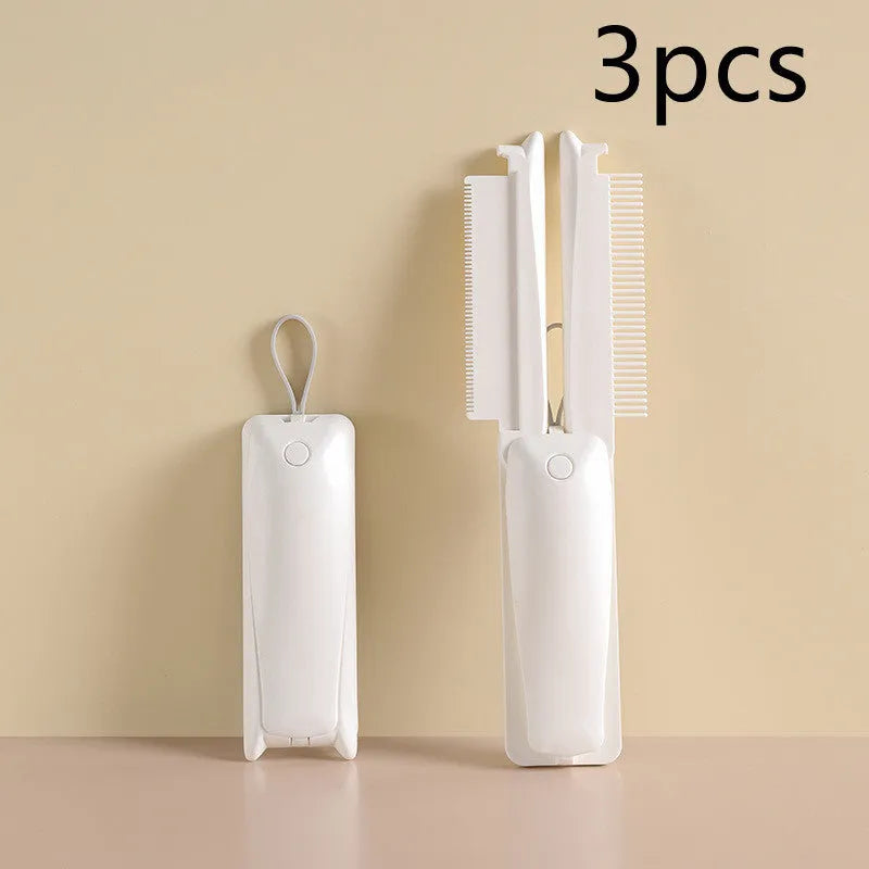 Pink and white ABS plastic pet grooming brush for dogs and cats with a hair collection grid
