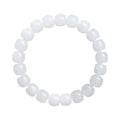 White Hetian jade barrel bead bracelet showing three size options: 5x6mm, 7x8mm, and 8x10mm on a neutral background.