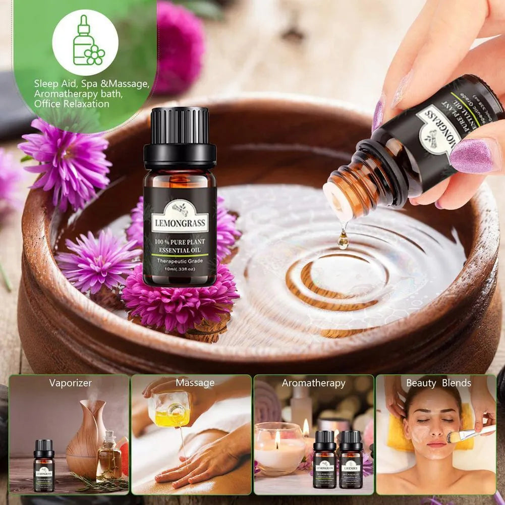 Six 10ml bottles of lavender essential oil set with pure plant aroma for general skin types
