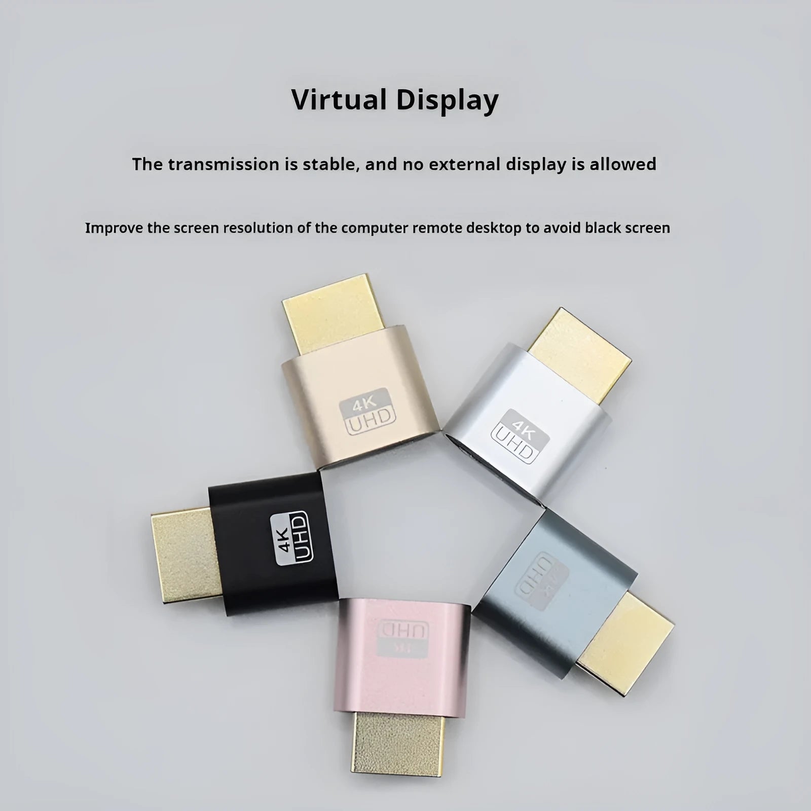 HDMI graphics card dummy load plug virtual display device in gold finish