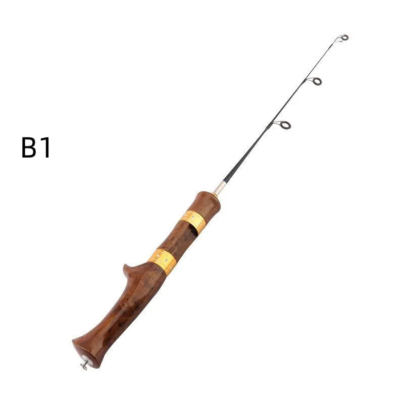 FRP ice fishing rod compact portable straight handle colour option for ice fishing boat