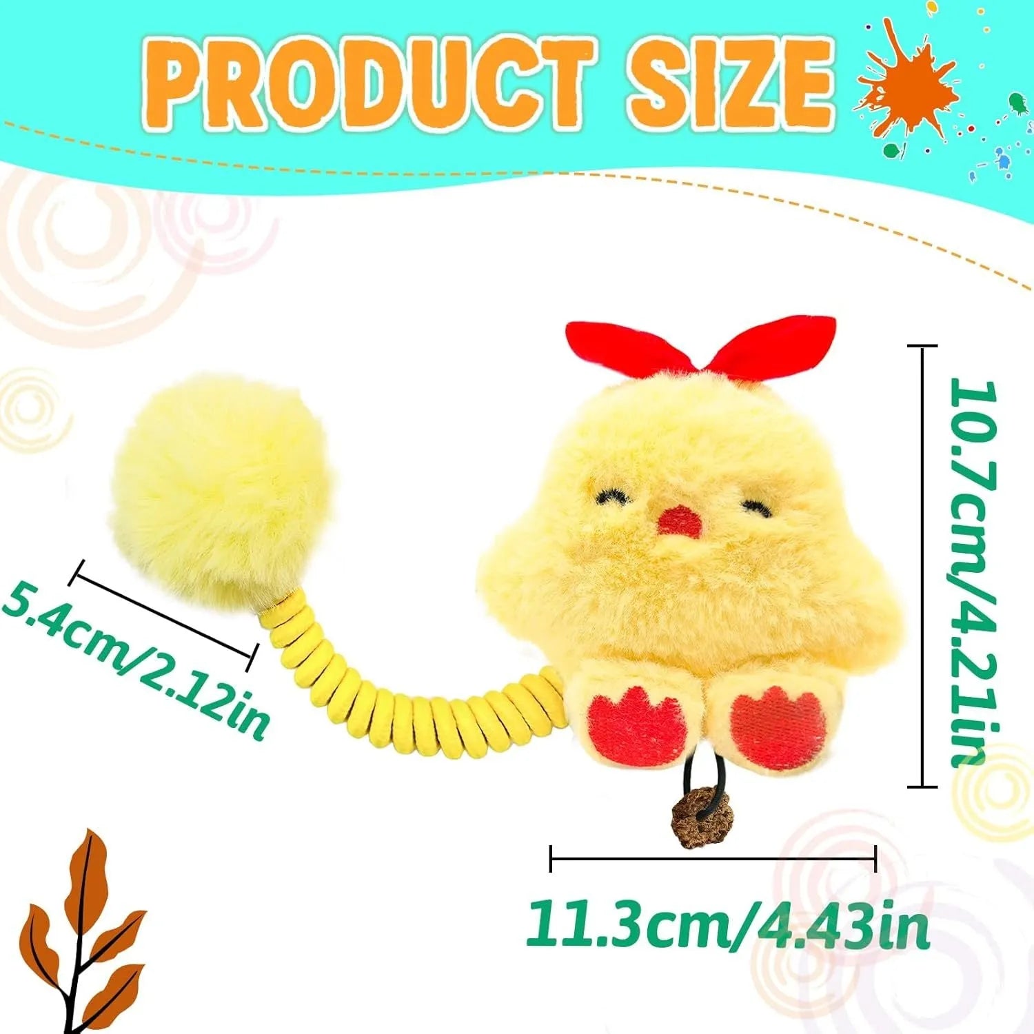 Plush cat toy with silvervine fruit, flexible spring, and fuzzy ball in animal design options