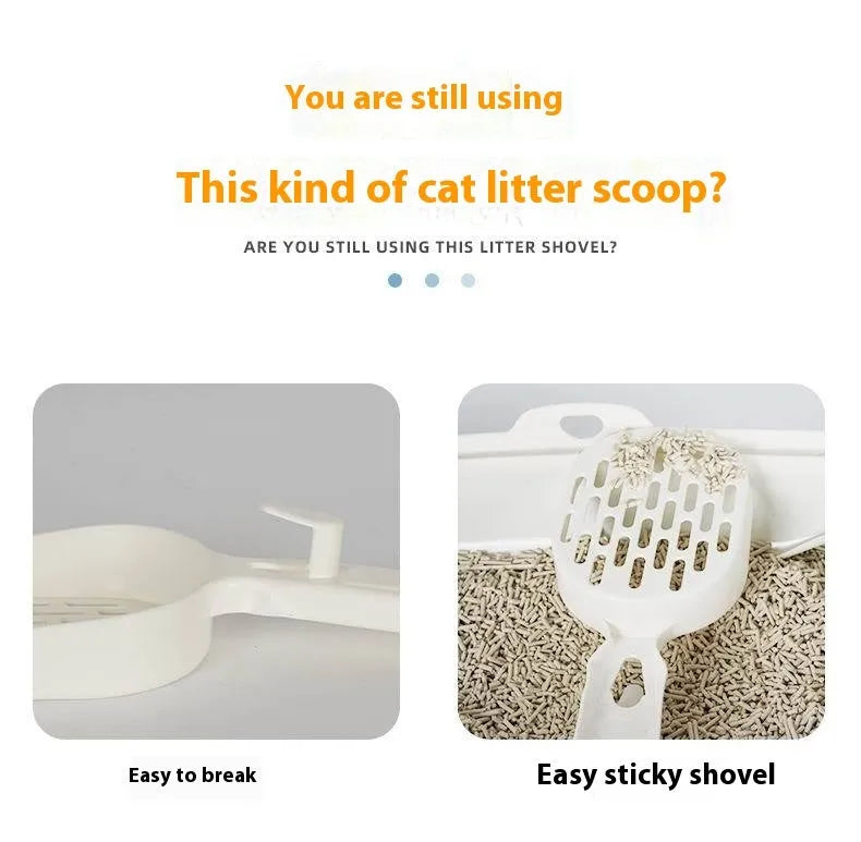 Black metal cat litter scoop with 0.8cm gap spacing between tines for cleaning clumping litter