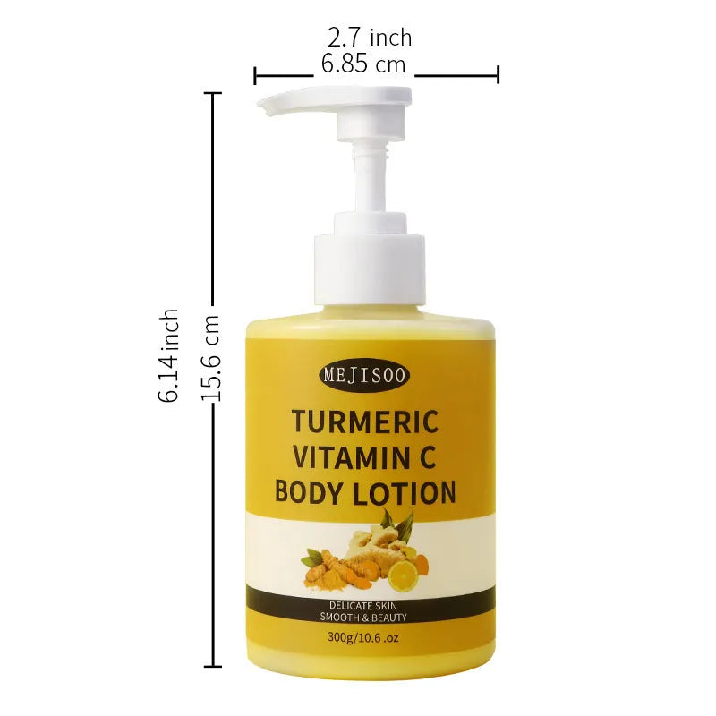 Turmeric VC Body Lotion 300g pot, hydrating and firming cream for universal skin types
