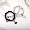 Unisex eight-diagram-shaped alloy bracelet with electroplated finish.