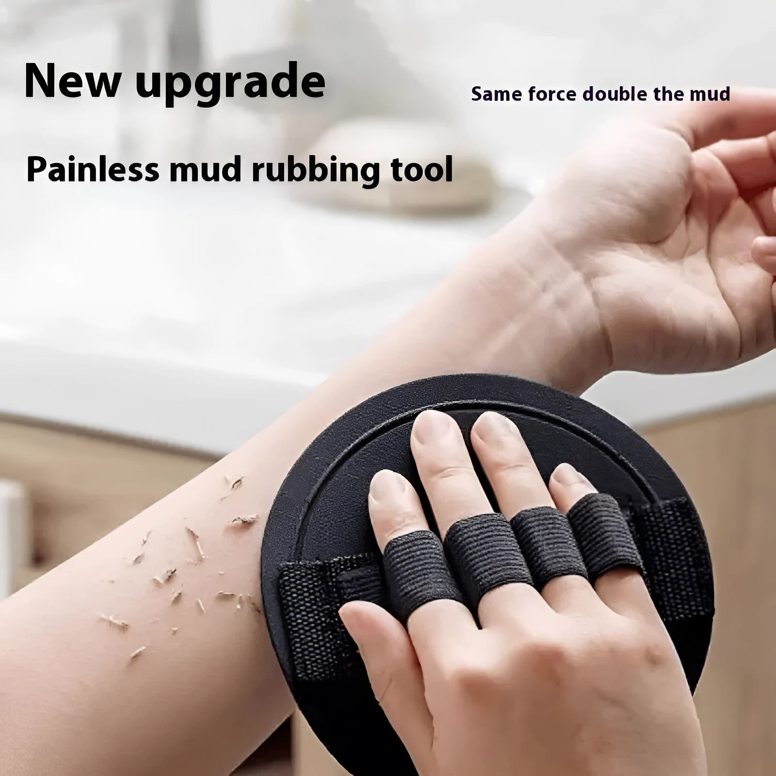 Rubber finger-style bath gadget for women in round cake colour options