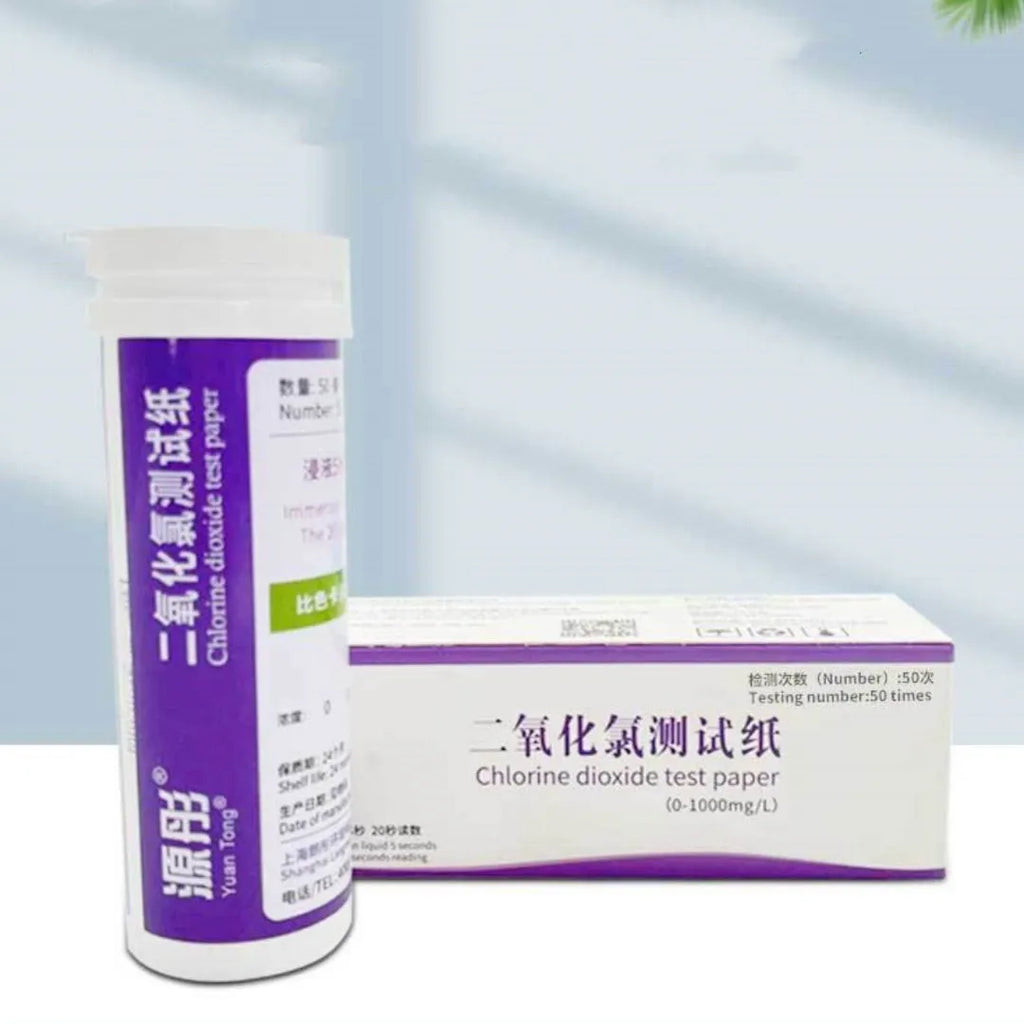 Chlorine dioxide test paper bottle with 50 pieces for waste water concentration detection 0-1000mg/L