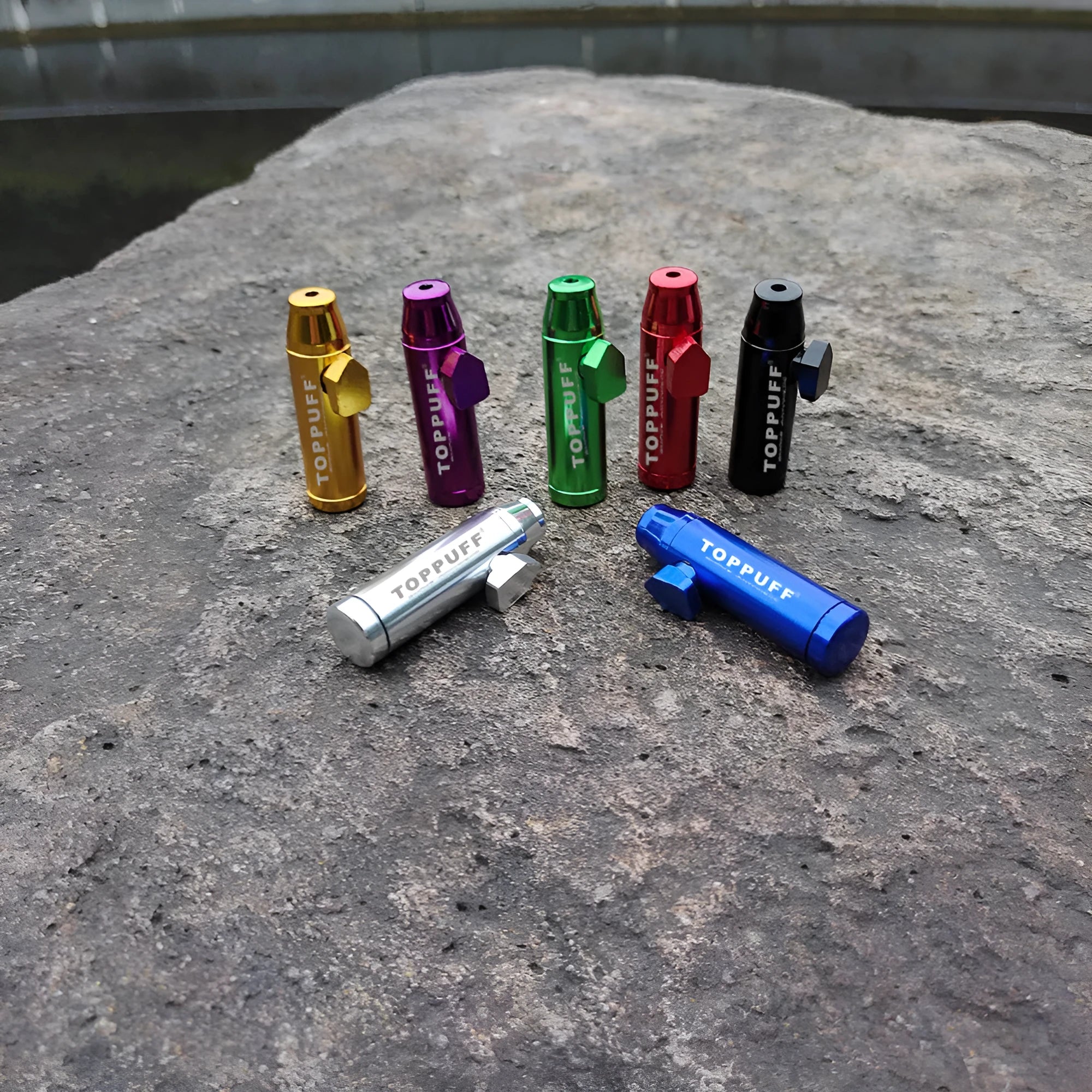 Aluminium alloy cigarette holder with flat head design in seven colour options