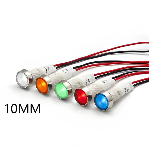 10mm stainless steel edge indicator light in multiple colours: white, yellow, red, green, blue.