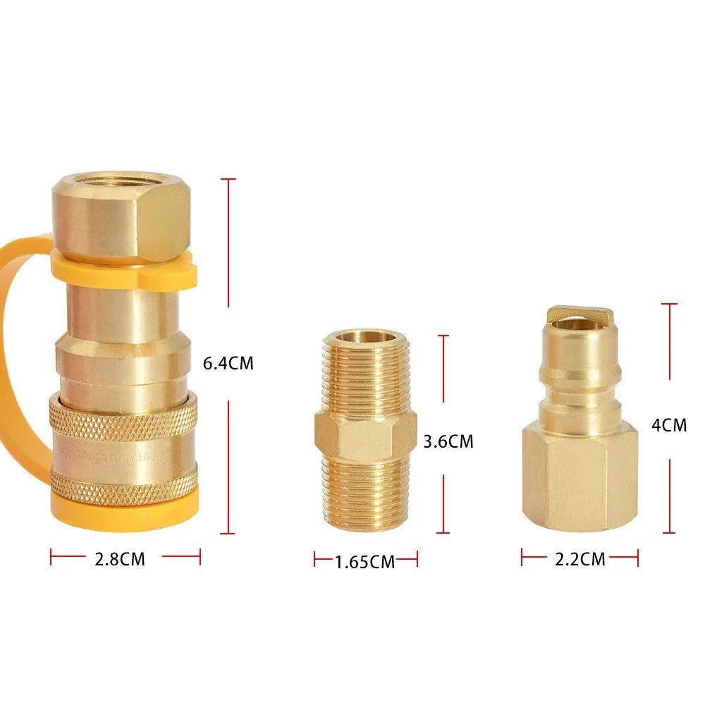 Brass gas propane conversion charging connector with 3/8 inch American standard thread