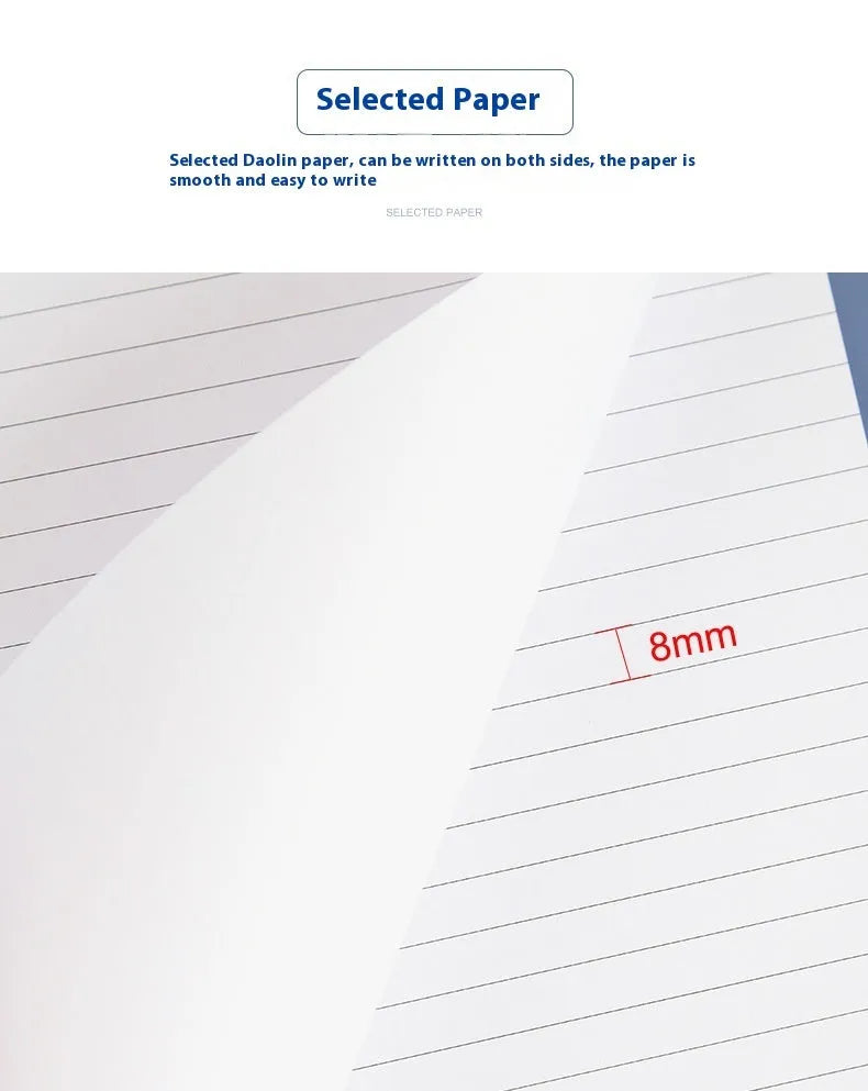 A4 tearable notebook with grid-lined pages and wireless adhesive binding in paper cover