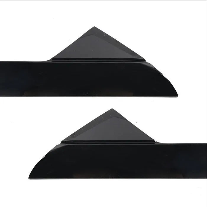 Gloss black Ford front windshield trim panel set with product codes BB5Z-7803144-AA and BB5Z-7803145-AA