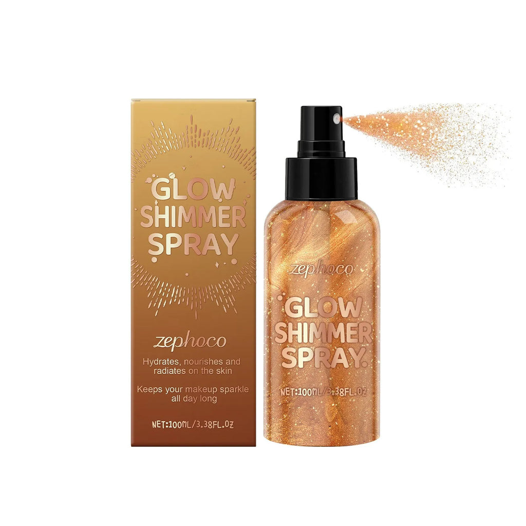 100ml Shiny Body Glitter Spray bottle with spray cap for face and body application.