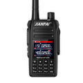 Black Interphone aviation full band radio communication headset with complete kit including battery, antenna, and charging equipment