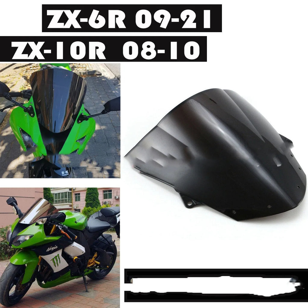 Blue and Brown replacement motorcycle windscreen for Kawasaki ZX-6R and ZX-10R models.