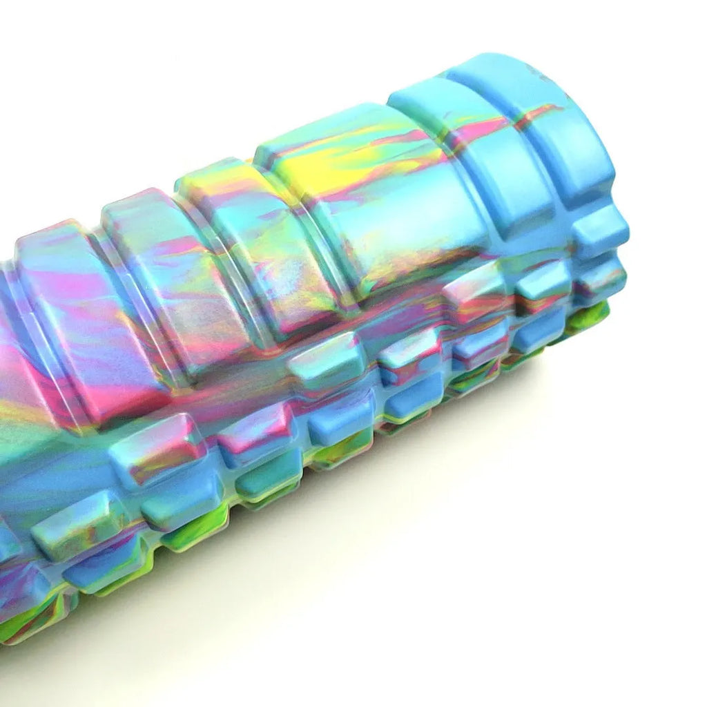 33cm camouflage pattern EVA foam roller in blue-green-yellow colour option for fitness massage