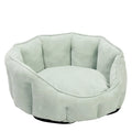 Grey plush cat kennel house with an integrated hammock, measuring 46cm wide.