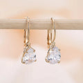 Women's drop-shaped copper earrings with platinum/kplatinum inlaid gems in gold or platinum colour