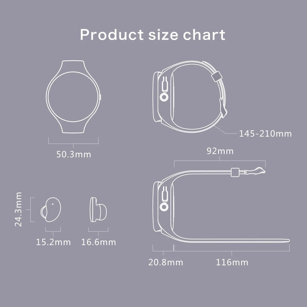 Black detachable Bluetooth headset and smart bracelet combo with colour screen for heart rate and step tracking.