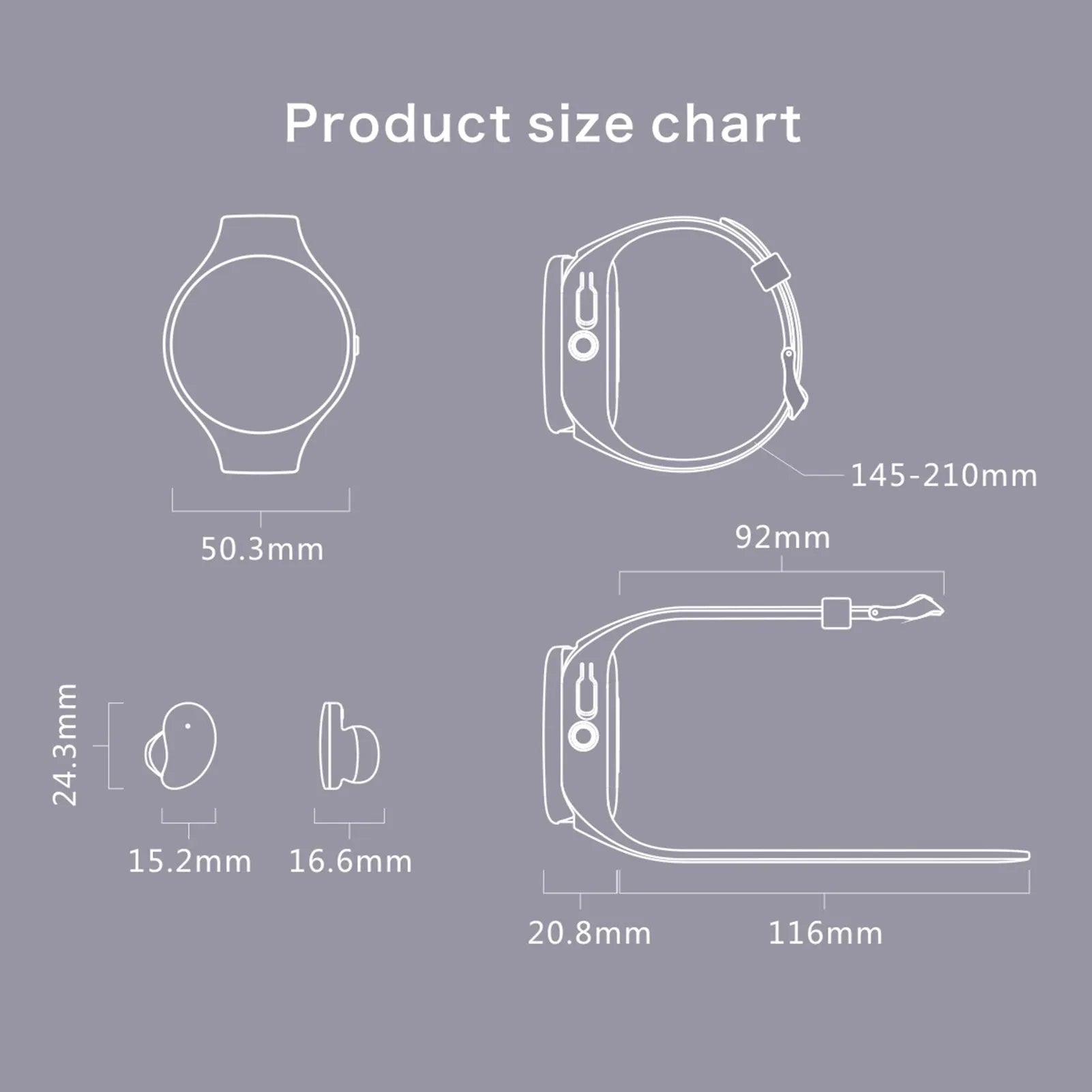 Black detachable Bluetooth headset and smart bracelet combo with colour screen for heart rate and step tracking.