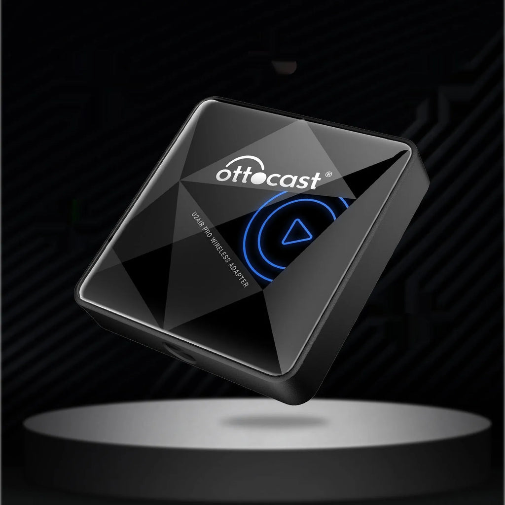 Black PU Wireless Car Bluetooth AIBOX with USB Type-C port for vehicle audio streaming