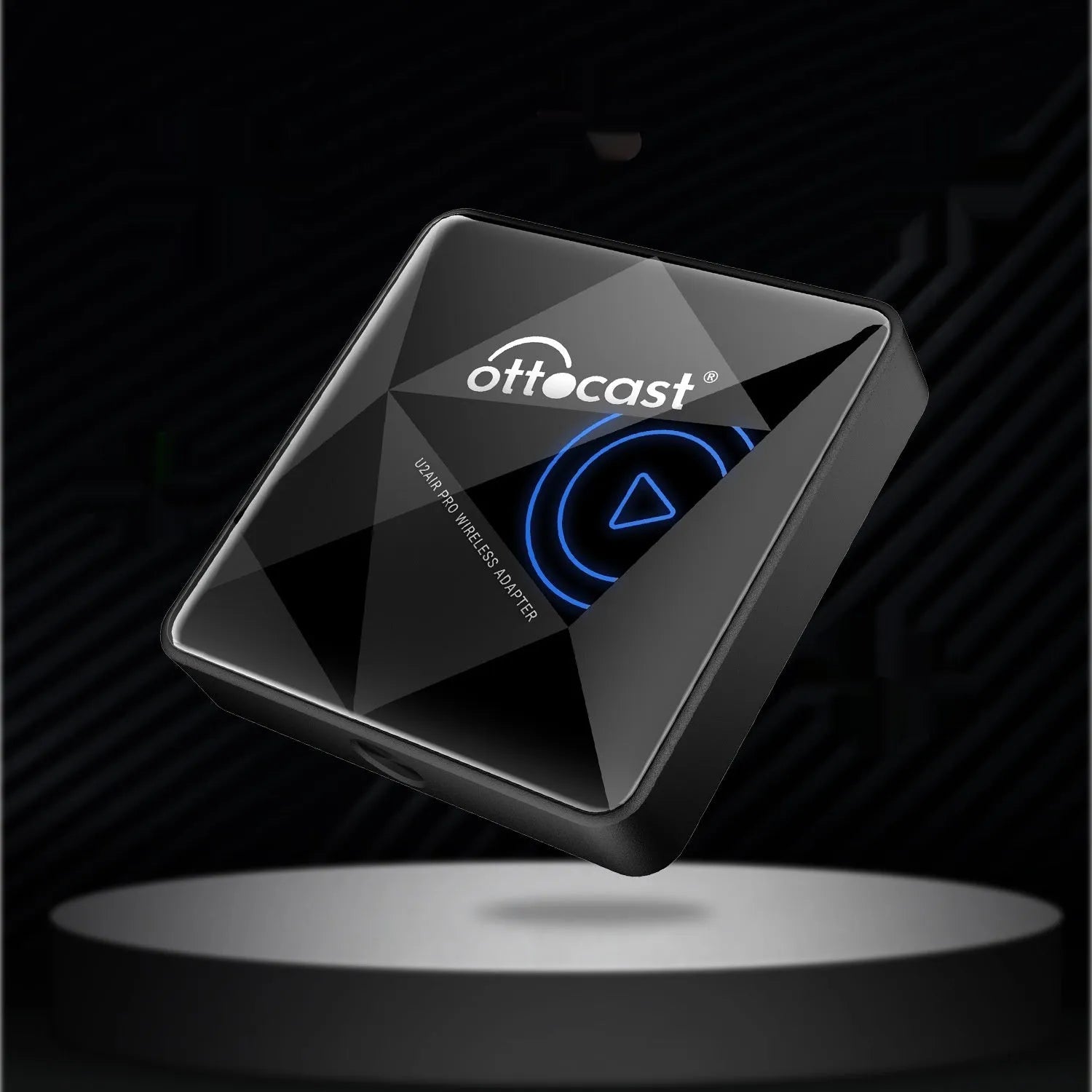 Black PU Wireless Car Bluetooth AIBOX with USB Type-C port for vehicle audio streaming