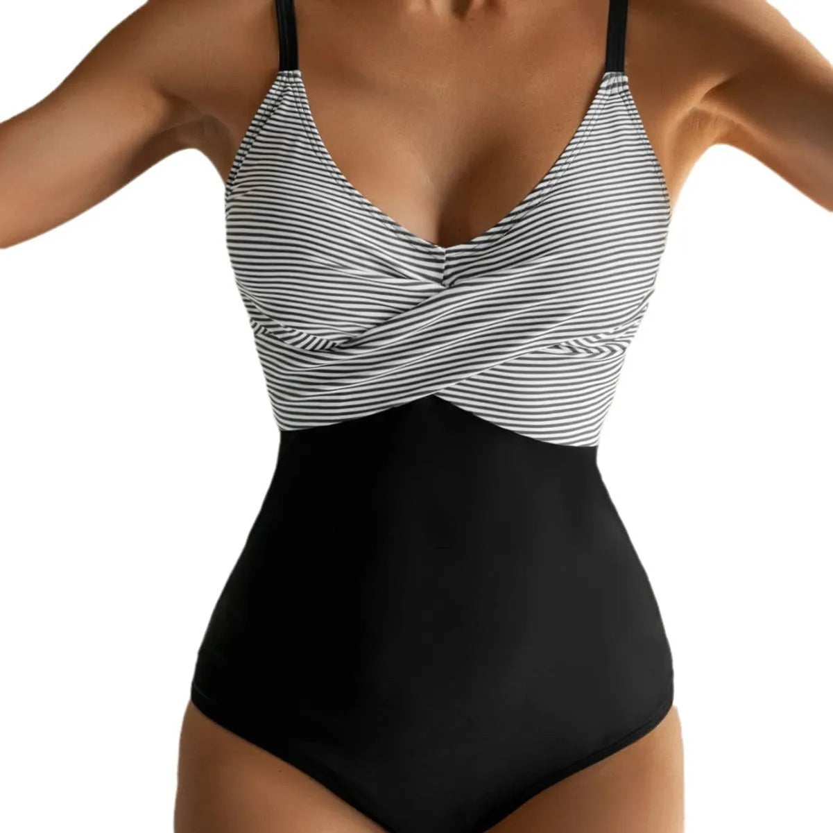 Women's lace-up front bikini swimsuit with gather backless design in floral print