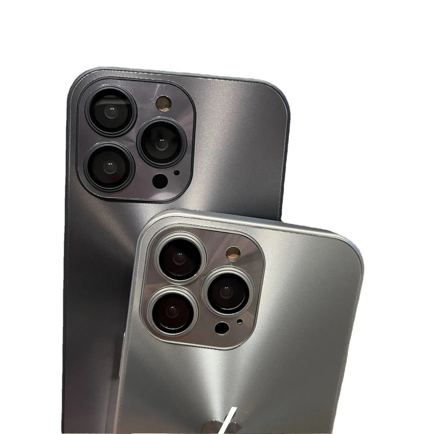 PC frosted all-inclusive phone case with lens protector for Apple iPhone 15 in champagne gold