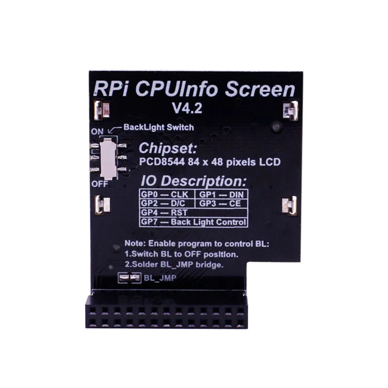 1.6 inch LCD display for Raspberry Pi CPU monitoring with backlight switch